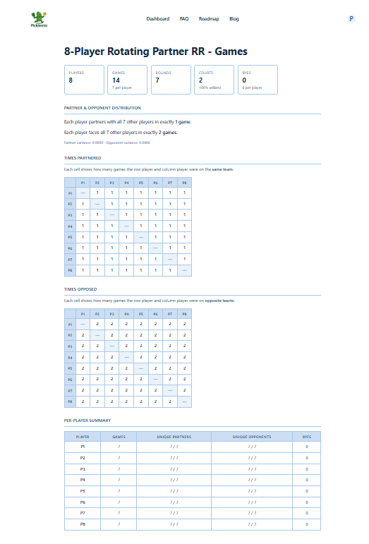 8 player rotating round robin - games technical explainer 